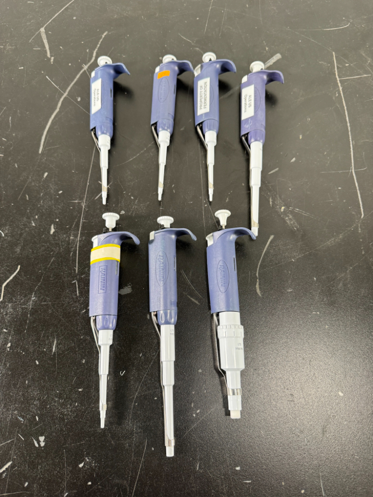 Image of Rainin Pipet Lite Single Channel Pipettes - Quantity 7